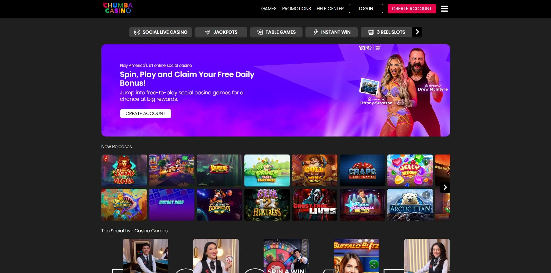 Chumba Casino desktop view