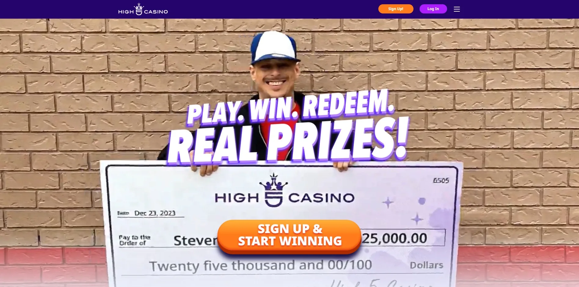 High 5 Casino desktop view