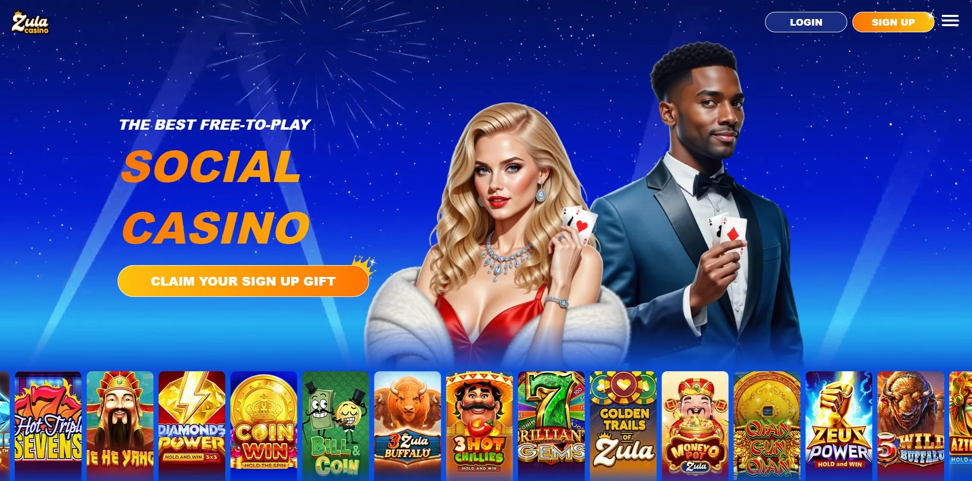 Zula Casino desktop view